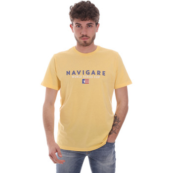 tekstylia Męskie T-shirty z krótkim rękawem Navigare NV31139 Żółty