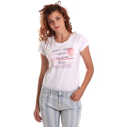 tekstylia Damskie T-shirty z krótkim rękawem Key Up 5K02S 0001 Biały