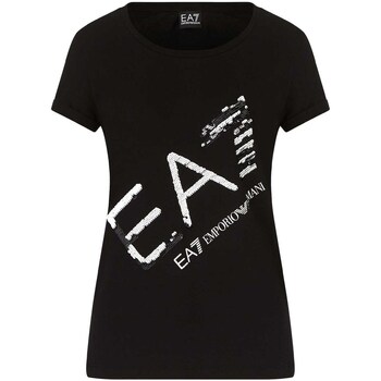 tekstylia Damskie T-shirty z krótkim rękawem Ea7 Emporio Armani 3KTT28 TJ12Z Czarny