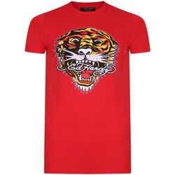 tekstylia Męskie T-shirty z krótkim rękawem Ed Hardy - Tiger mouth graphic t-shirt red Czerwony