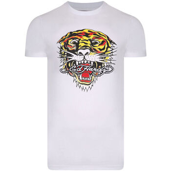 tekstylia Męskie T-shirty z krótkim rękawem Ed Hardy - Tiger mouth graphic t-shirt white Biały