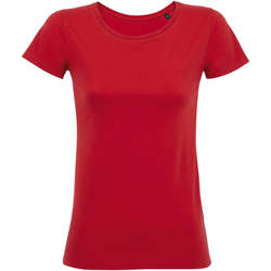 tekstylia Damskie T-shirty z krótkim rękawem Sols Martin camiseta de mujer Czerwony