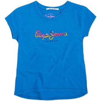 tekstylia Dziewczynka T-shirty z krótkim rękawem Pepe jeans  Niebieski
