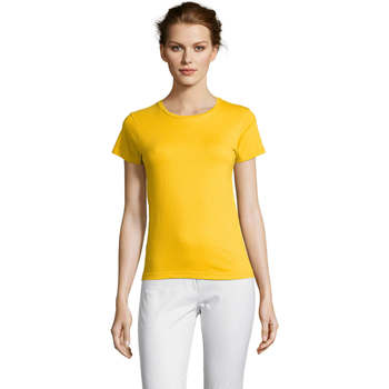 tekstylia Damskie T-shirty z krótkim rękawem Sols Miss camiseta manga corta mujer Żółty