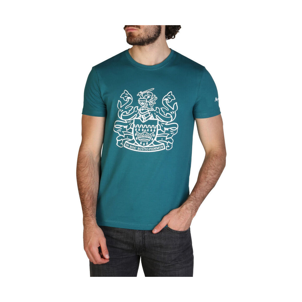 tekstylia Męskie T-shirty z krótkim rękawem Aquascutum - qmt002m0 Zielony