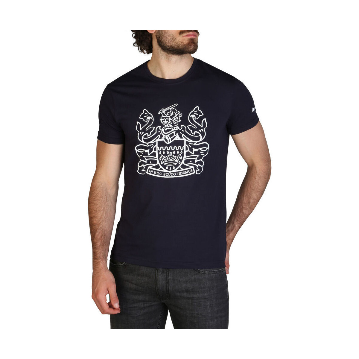 tekstylia Męskie T-shirty z krótkim rękawem Aquascutum - qmt002m0 Niebieski