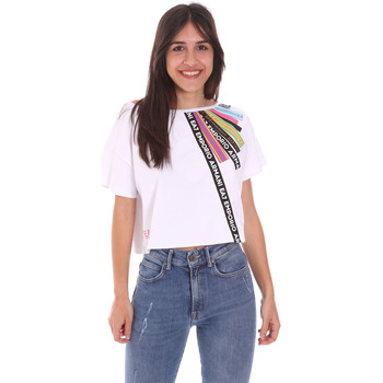 tekstylia Damskie T-shirty z krótkim rękawem Ea7 Emporio Armani 3KTT40 TJ39Z Biały