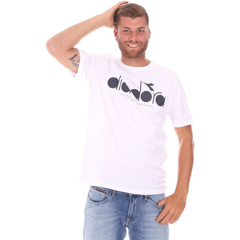 tekstylia Męskie T-shirty z krótkim rękawem Diadora 502176633 Biały
