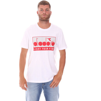 tekstylia Męskie T-shirty z krótkim rękawem Diadora 502175835 Biały