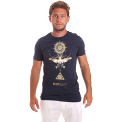 tekstylia Męskie T-shirty z krótkim rękawem Roberto Cavalli HST65B Niebieski