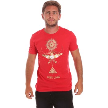 tekstylia Męskie T-shirty z krótkim rękawem Roberto Cavalli HST65B Czerwony