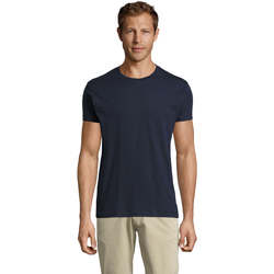 tekstylia Męskie T-shirty z krótkim rękawem Sols REGENT FIT CAMISETA MANGA CORTA Niebieski