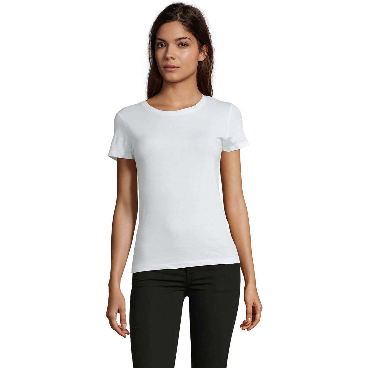 tekstylia Damskie T-shirty z krótkim rękawem Sols REGENT FIT CAMISETA MANGA CORTA Biały