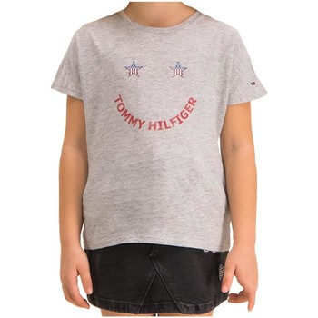 tekstylia Dziewczynka T-shirty z krótkim rękawem Tommy Hilfiger  Szary