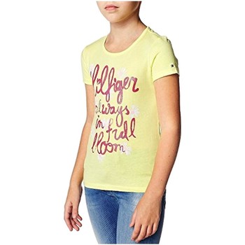tekstylia Dziewczynka T-shirty z krótkim rękawem Tommy Hilfiger  Żółty
