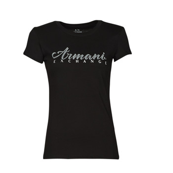 tekstylia Damskie T-shirty z krótkim rękawem Armani Exchange 8NYT91 Czarny