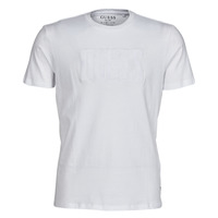 tekstylia Męskie T-shirty z krótkim rękawem Guess SS BSC VELVET APPLIQUE LOGO TE Biały