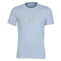 tekstylia Męskie T-shirty z krótkim rękawem Guess POINT CN SS TEE Niebieski