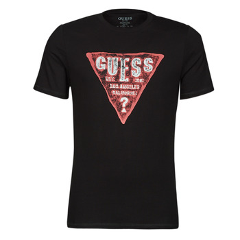 tekstylia Męskie T-shirty z krótkim rękawem Guess RUSTY CN SS TEE Czarny