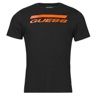 tekstylia Męskie T-shirty z krótkim rękawem Guess SS BSC INTL LOGO TEE Czarny / Pomarańczowy