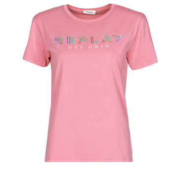 tekstylia Damskie T-shirty z krótkim rękawem Replay W3318C Różowy