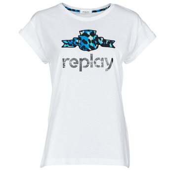 tekstylia Damskie T-shirty z krótkim rękawem Replay W3525A Biały