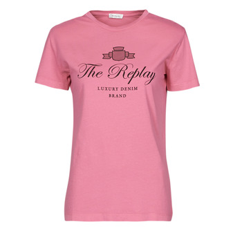 tekstylia Damskie T-shirty z krótkim rękawem Replay W3572A Różowy