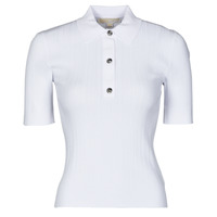 tekstylia Damskie Koszulki polo z krótkim rękawem MICHAEL Michael Kors BUTTON POLO SWEATER Biały