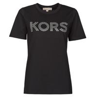 tekstylia Damskie T-shirty z krótkim rękawem MICHAEL Michael Kors GROMMET KORS TEE Czarny