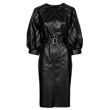 tekstylia Damskie Sukienki krótkie Karl Lagerfeld FAUX LEATHER DRESS Czarny