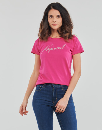 tekstylia Damskie T-shirty z krótkim rękawem Kaporal KRAK Różowy