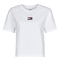 tekstylia Damskie T-shirty z krótkim rękawem Tommy Jeans TJW TOMMY CENTER BADGE TEE Biały