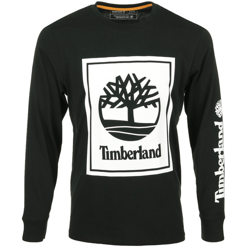 tekstylia Męskie T-shirty z krótkim rękawem Timberland Stack Logo Tee LS Czarny