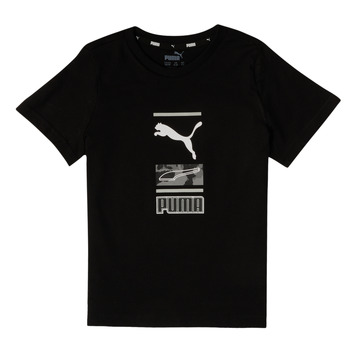 tekstylia Chłopiec T-shirty z krótkim rękawem Puma ALPHA GRAPHIC TEE Czarny