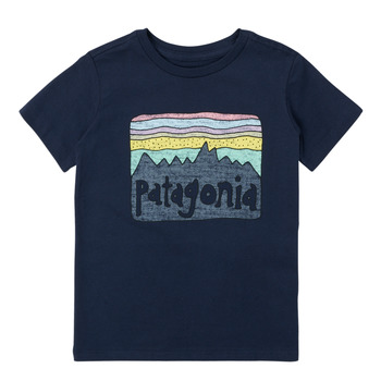 tekstylia Dziecko T-shirty z krótkim rękawem Patagonia BABY FITZ ROY SKIES T-SHIRT Marine