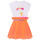 tekstylia Dziewczynka Sukienki krótkie Billieblush ANDORRE Biały / Pomarańczowy