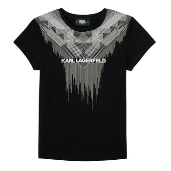 tekstylia Dziewczynka T-shirty z krótkim rękawem Karl Lagerfeld UDOS Czarny