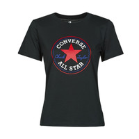 tekstylia Damskie T-shirty z krótkim rękawem Converse Chuck Patch Classic Tee Czarny / Multi