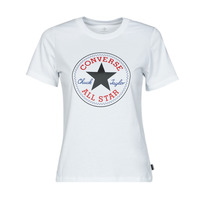 tekstylia Damskie T-shirty z krótkim rękawem Converse Chuck Patch Classic Tee Biały