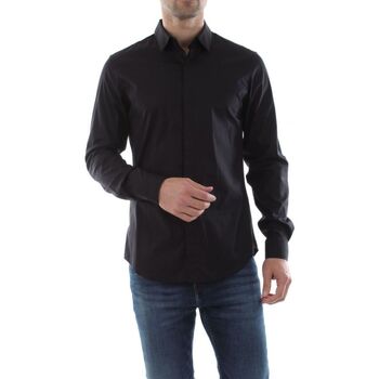 tekstylia Męskie Koszule z długim rękawem Dondup UC221 PS0011U-999 BLACK Czarny