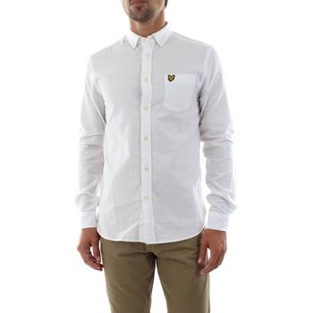 tekstylia Męskie Koszule z długim rękawem Lyle & Scott LW1302VTR OXFORD SHIRT-626 WHITE Biały