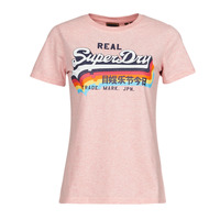tekstylia Damskie T-shirty z krótkim rękawem Superdry VL TEE Pink / Marl