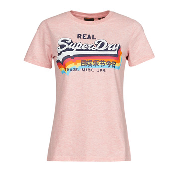 tekstylia Damskie T-shirty z krótkim rękawem Superdry VL TEE Pink / Marl