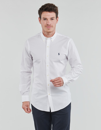 tekstylia Męskie Koszule z długim rękawem Polo Ralph Lauren ZSC11B Biały