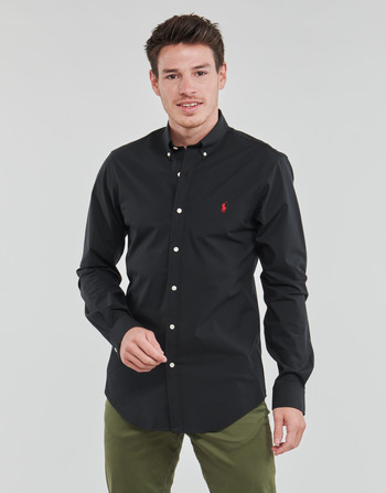 tekstylia Męskie Koszule z długim rękawem Polo Ralph Lauren ZSC11B Czarny / Czarny