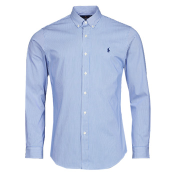 tekstylia Męskie Koszule z długim rękawem Polo Ralph Lauren ZSC11B Niebieski / Biały / Hairline / Strip