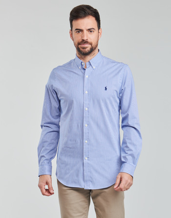 tekstylia Męskie Koszule z długim rękawem Polo Ralph Lauren ZSC11B Niebieski / Biały / Hairline / Strip