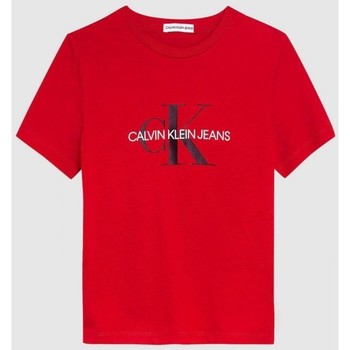 tekstylia Dziecko T-shirty i Koszulki polo Calvin Klein Jeans IU0IU00068 LOGO T-SHIRT-XND FIERCE RED Czerwony