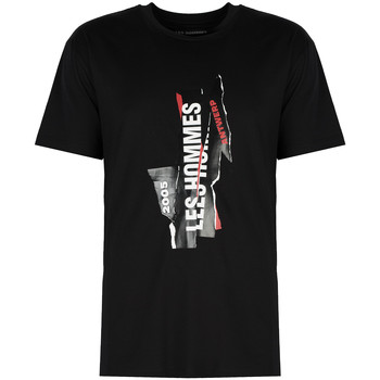 tekstylia Męskie T-shirty z krótkim rękawem Les Hommes LJT224-710P | Logo Czarny