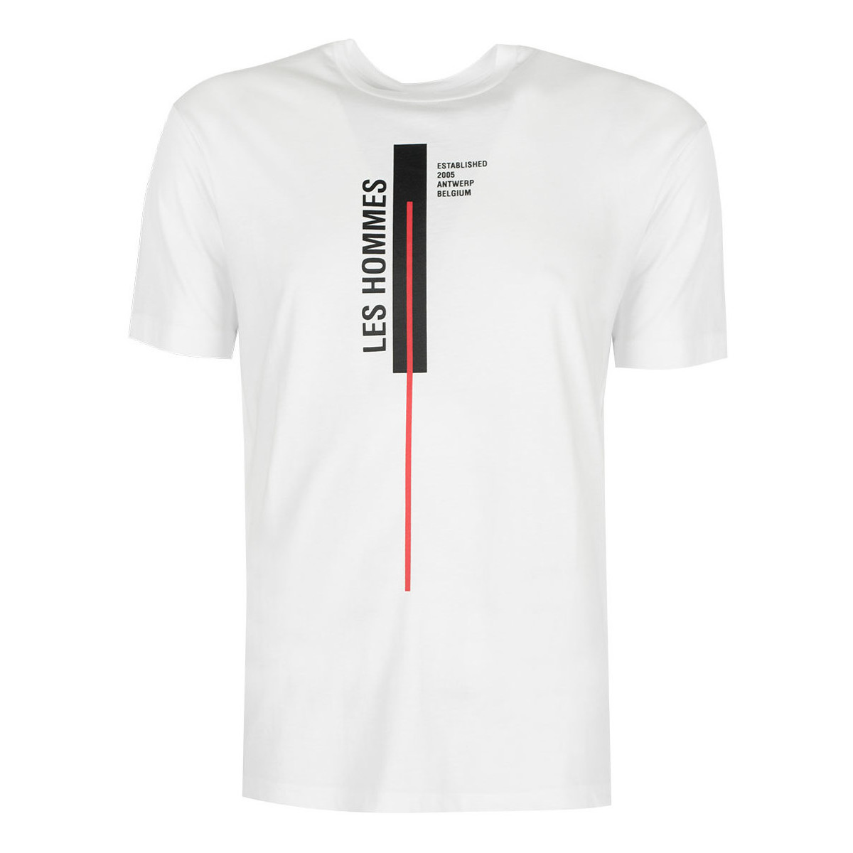 tekstylia Męskie T-shirty z krótkim rękawem Les Hommes LJT201 700P | Vertical Line Biały